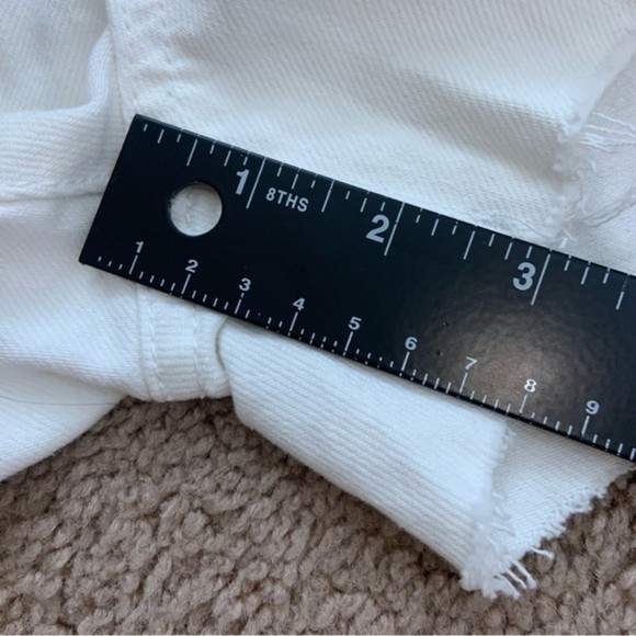 We The Free White Out Distressed Button Fly Denim Shorts - Picture 8 of 8